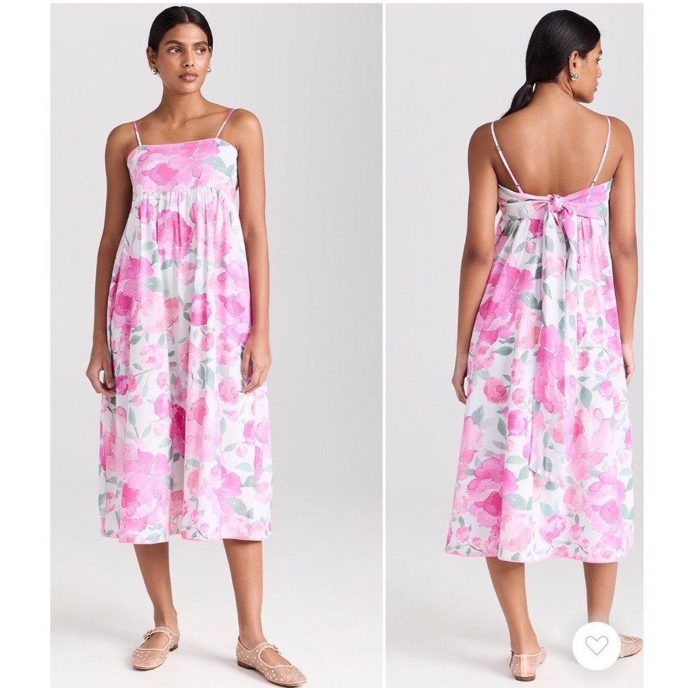 Juliet Dunn Floral Tie Back Midi Dress Size 4 US 14